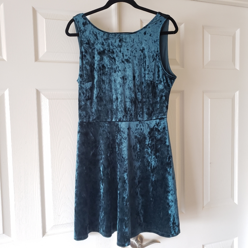 NWOT Size 14 Divided Velvety Sea Blue Swing Dress